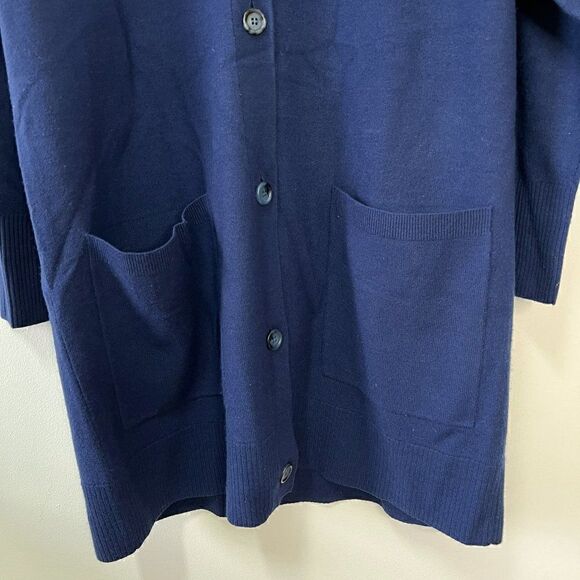 NEW Sies Marjan Marion Blue 100% Wool Cut Out Long Line Cardigan - Picture 6 of 11